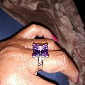 Beautiful Bold Lavender CZ Ring in SS